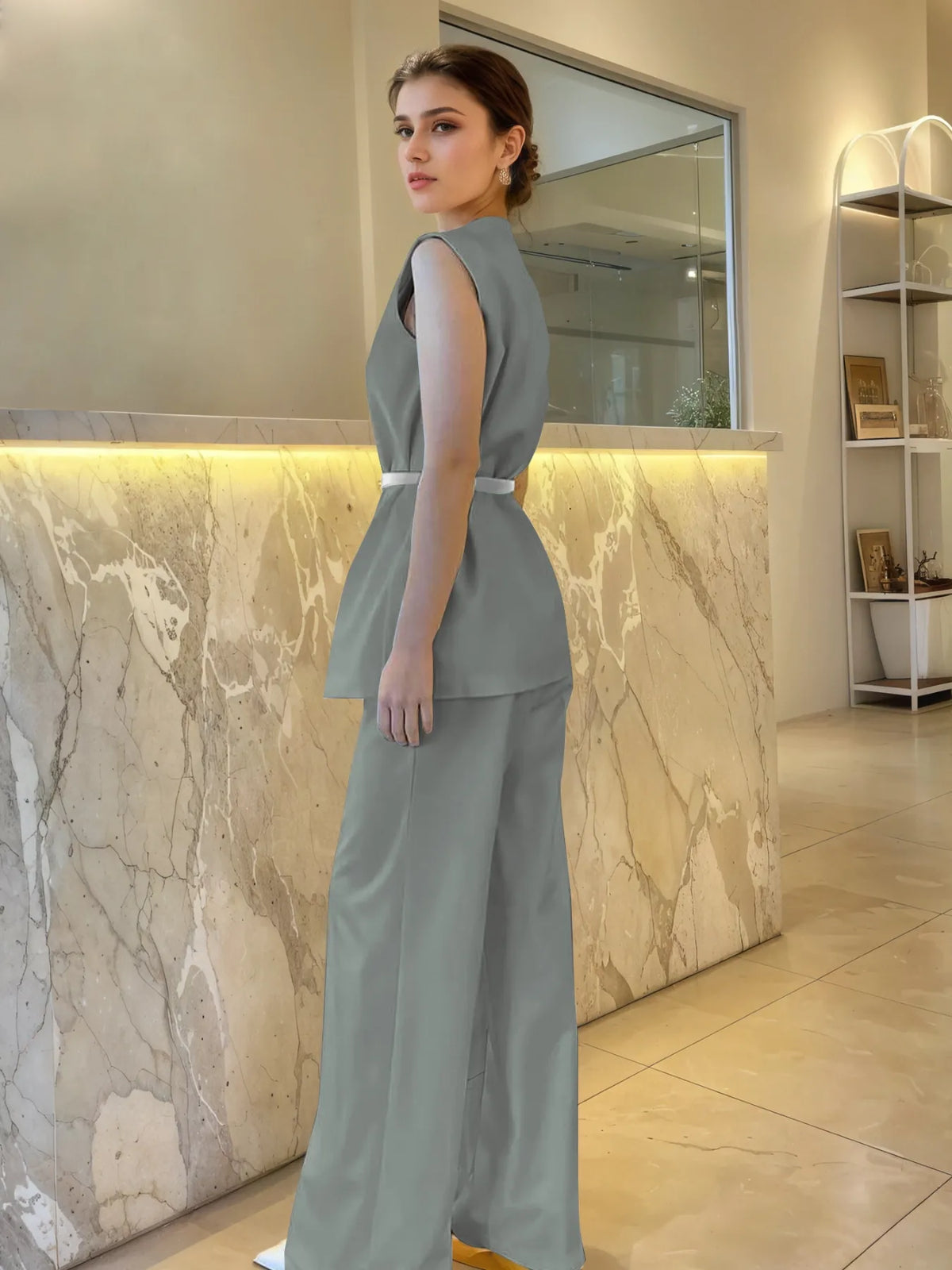 Sleeveless Top and Pants Set