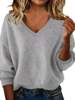 Full Size V-Neck Dropped Shoulder Sweater Plus Size