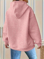 Textured Knit Drawstring Hoodie