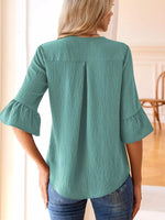 Ruffled Flounce Sleeve Blouse