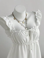 Frill Tie Front Mini Dress