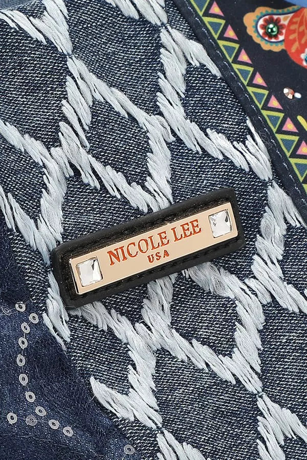 Nicole Lee USA Bosque De Amor Denim Hobo Bag