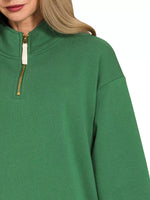 Zenana Fleece Half Zip Sweatshirt