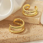 Gold-Plated Czech Diamond Double-Layered Ring