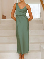 Satin Asymmetrical Midi Dress