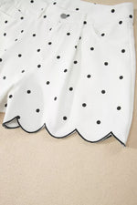 Polka Dot Scalloped Hem Shorts