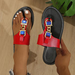 Rhinestone Chain Thong Sandals