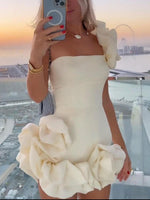 One-Shoulder Ruffle Mini Dress