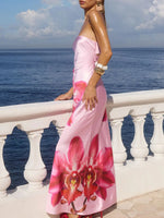 Printed Tube Maxi Dress