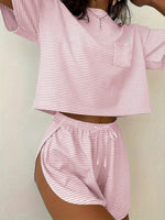 Printed Round Neck Tee and Shorts Set