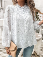 Devine Frill Round Neck Long Sleeve Shirt
