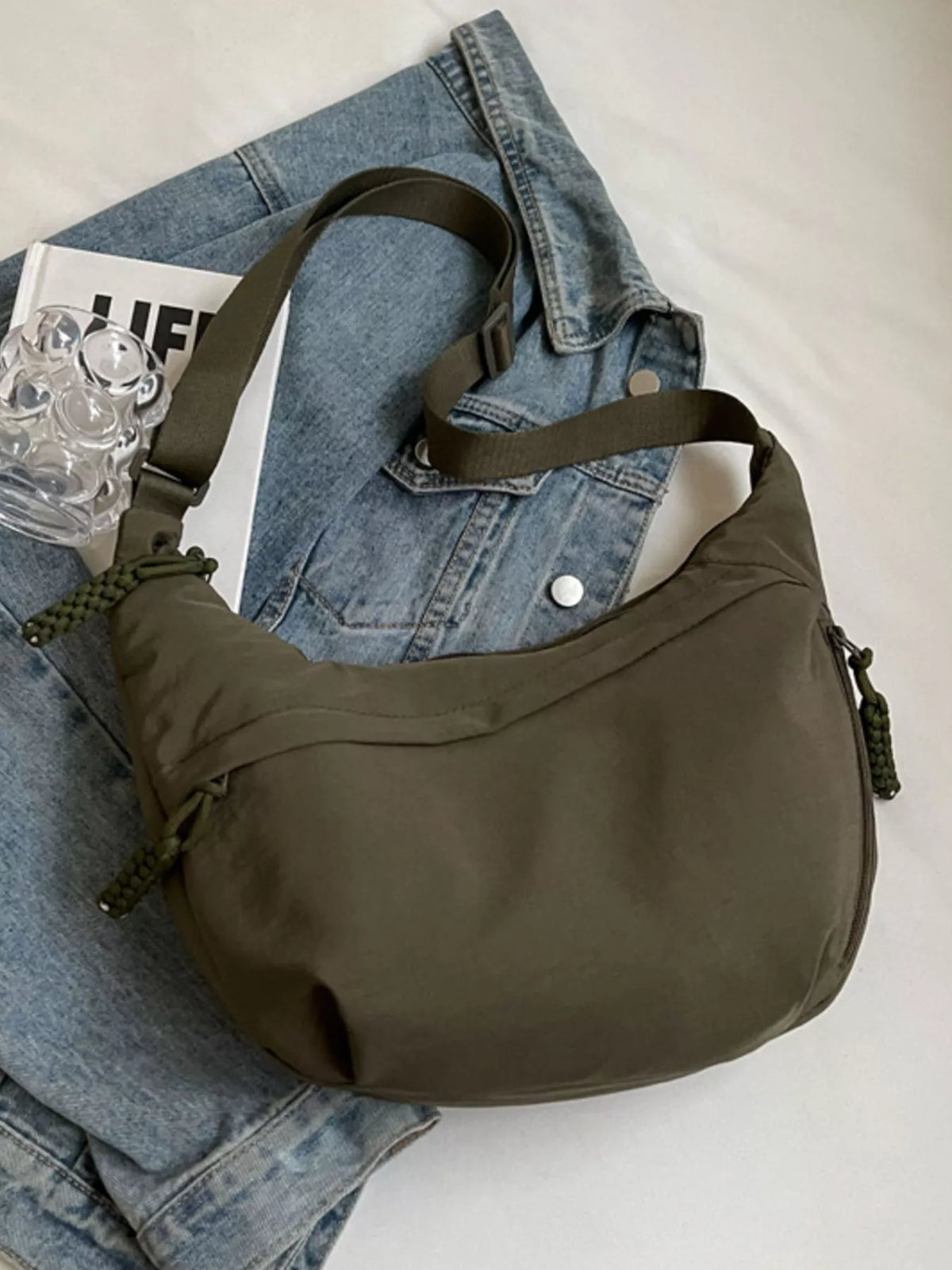 Casual Solid Color Lightweight Crossbody Bag