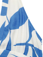 Leaf Print Halter Neck Midi Dress