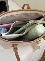 Contrast Leather Shoulder Bag