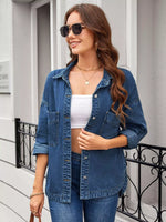 Vintage Wash Button-Down Denim Jacket