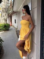 Strapless Smocked Maxi Dress