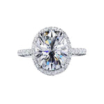 2 Carat Moissanite 925 Sterling Silver Oval Ring