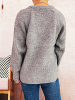Rose Embroidered Button-Up Cardigan