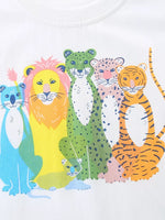 Kids' Wild Animal Graphic Round Neck T-Shirt