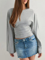 Full Size Long Sleeve Fitted T-Shirt Plus Size