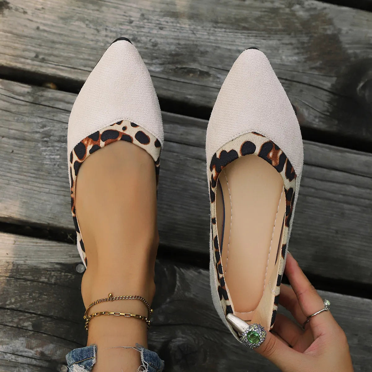 Leopard Pointed Toe Slip-Ons