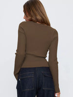 Ribbed Knit Button-Down Cardigan