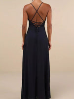 Crisscross Back Slit Maxi Dress