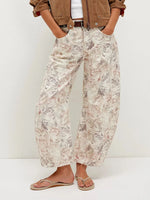 Printed Wide Leg Jeans