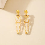 Halloween 18K Gold-Plated Skeleton Earrings