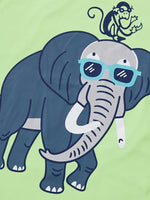 Children's Elephant Graphic Round Neck T-Shirt