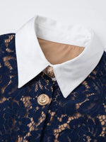 Lace Button-Down Midi Dress