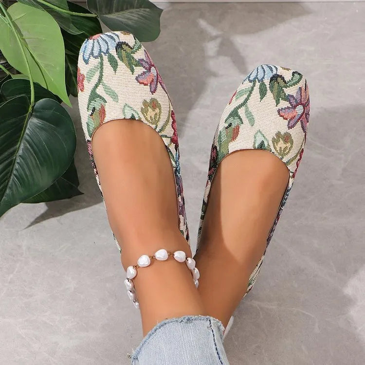 Floral Print Comfort Slip-Ons