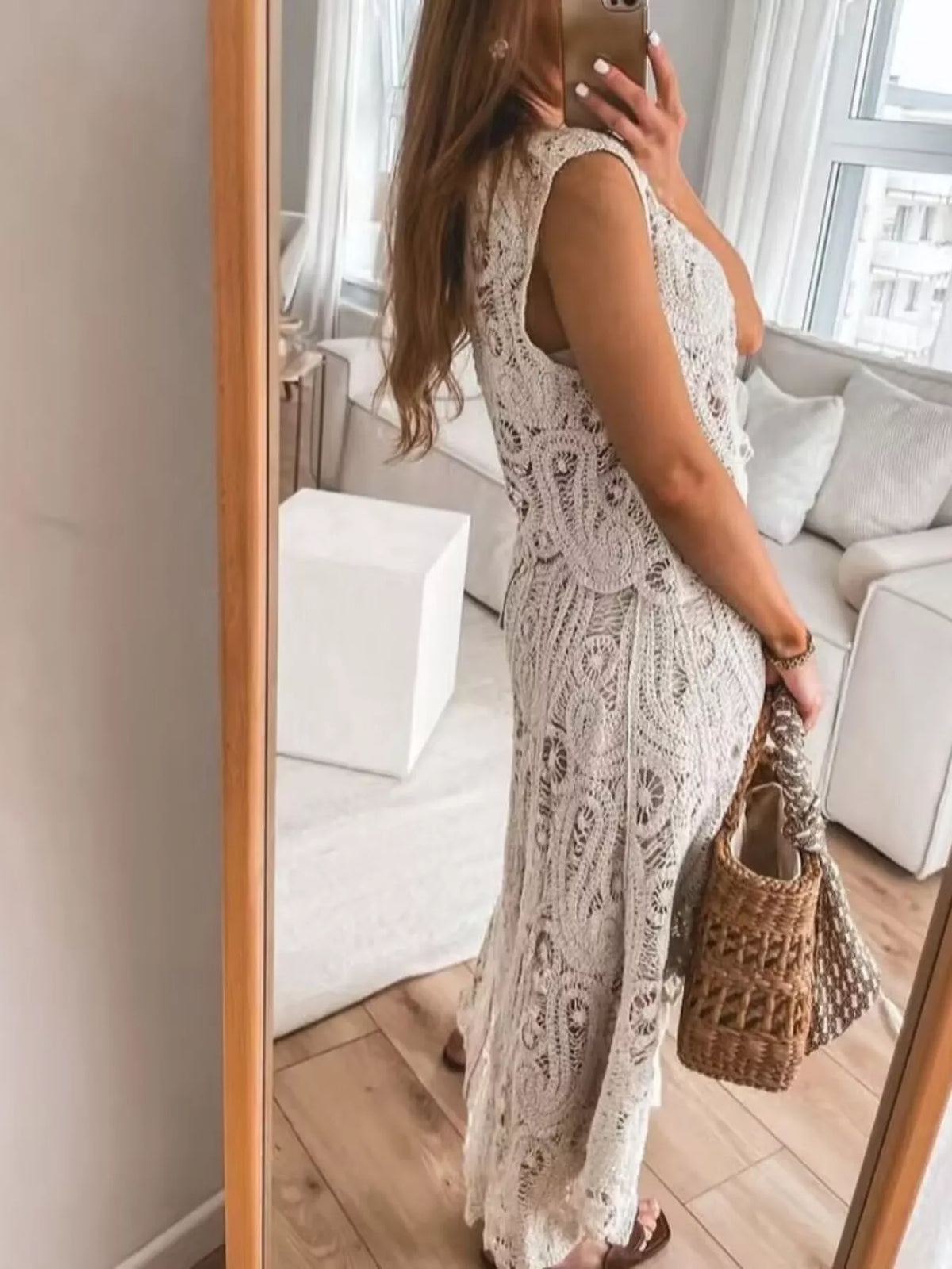 Crochet Sleeveless Tank and Skirt Set