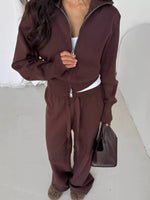 Zip-Up Outerwear andDrawstring Pants Set