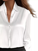 Full Size Button Down Collared Neck Long Sleeve Shirt Plus Size