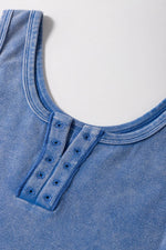 Mineral Wash Ribbed Notch Neck Tank