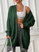 Open Front Drop Shoulder Cardigan