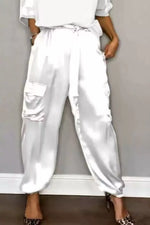 Satin Round Neck Top and Pants Set
