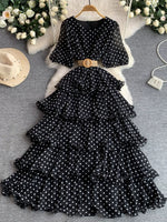 Polka Dot Ruffled Tiered Dress