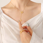 18K Gold-Plated Titanium Steel Letter Pendant Necklace