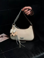 Contrast Trim Shoulder Bag