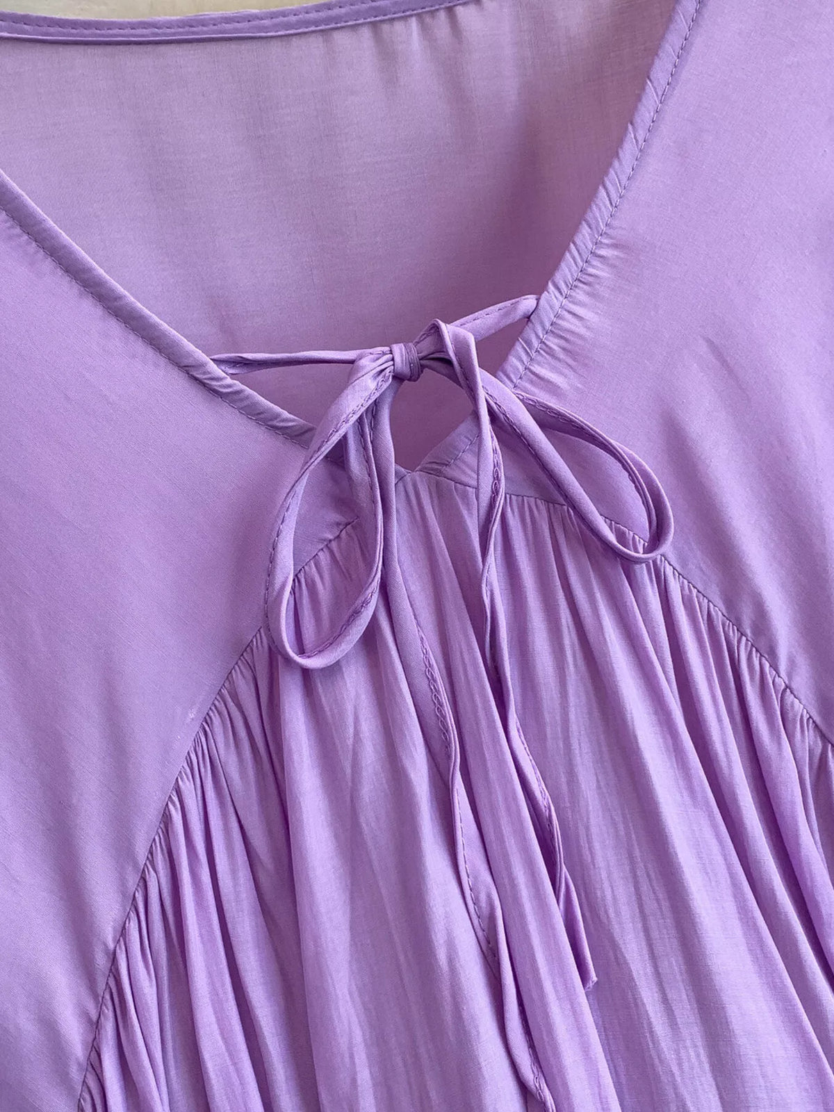 Balloon Sleeve Tie-Waist Dress