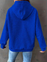 Textured Knit Drawstring Hoodie