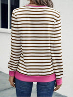 Striped V-Neck Long Sleeve T-Shirt