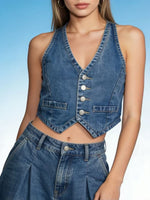 Button-Down Denim Vest