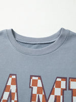 Game Day Checkered Oversized Sweatshirt