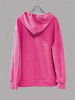Button-Front Drawstring Hoodie