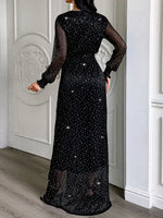 Surplice Slit Tie Waist Maxi Dress