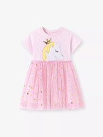 Children's Unicorn Princess Star Tulle Dress