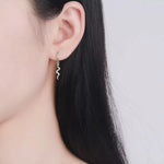 925 Sterling Silver Rainbow Zircon Geometric Earrings